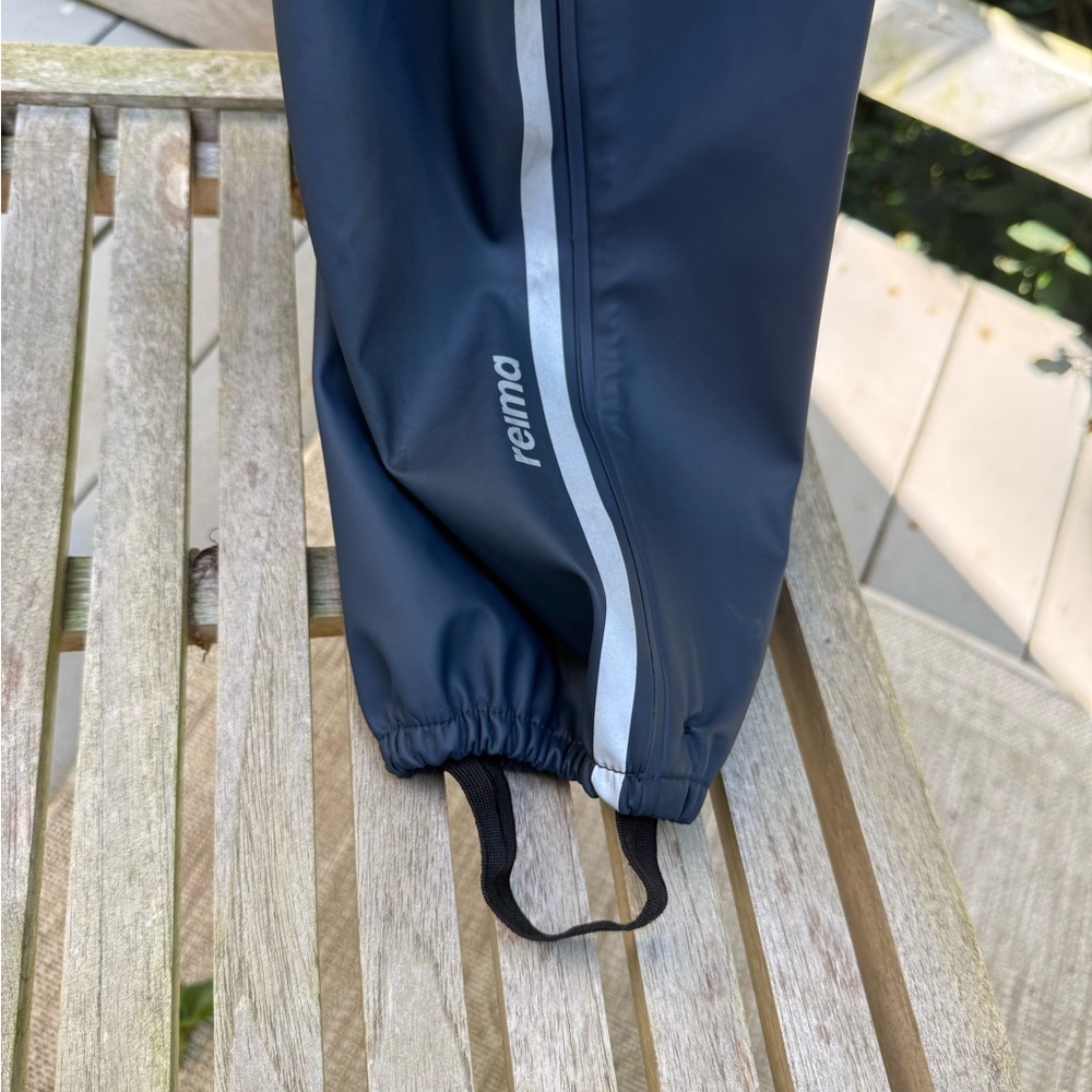 Reima Kids Lammikko Waterproof Rain Pants with suspenders and foot loops